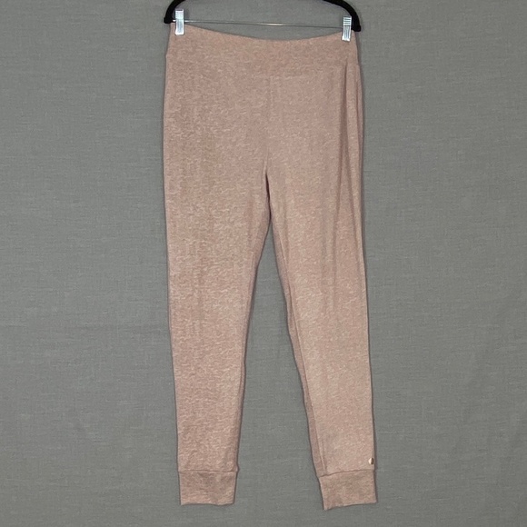 Danskin Layering Leggings Womens Large Hacci Pink Stretchy Soft Cuffed Ankles - Picture 1 of 9